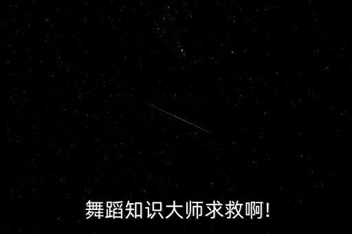  舞蹈知识大师求救啊!