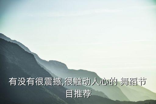 有没有很震撼,很触动人心的 舞蹈节目推荐