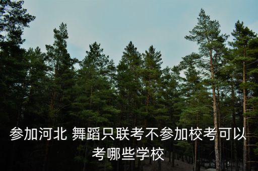参加河北 舞蹈只联考不参加校考可以考哪些学校