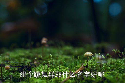 建个跳舞群取什么名字好呢