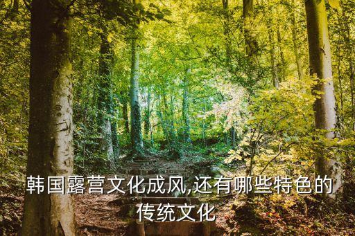  韩国露营文化成风,还有哪些特色的传统文化