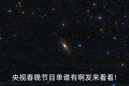 央视春晚节目单谁有啊发来看看!