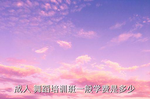 成人 舞蹈培训班一般学费是多少