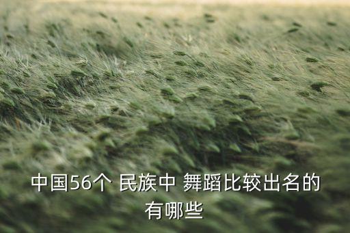中国56个 民族中 舞蹈比较出名的有哪些