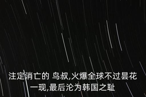 注定消亡的 鸟叔,火爆全球不过昙花一现,最后沦为韩国之耻