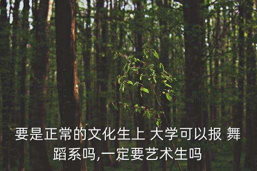 要是正常的文化生上 大学可以报 舞蹈系吗,一定要艺术生吗