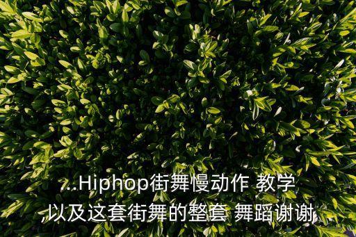 ...Hiphop街舞慢动作 教学,以及这套街舞的整套 舞蹈谢谢