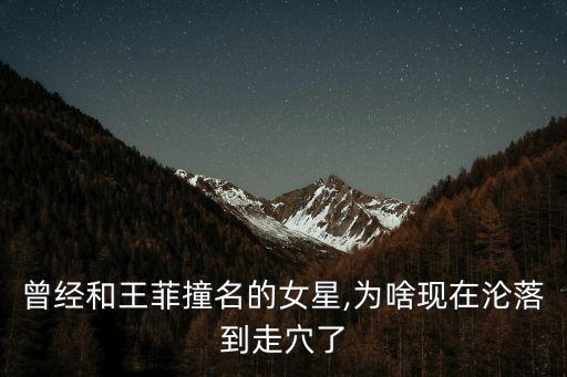 曾经和王菲撞名的女星,为啥现在沦落到走穴了