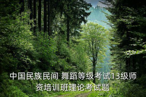 中国民族民间 舞蹈等级考试13级师资培训班理论考试题