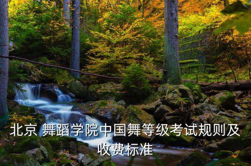 北京 舞蹈学院中国舞等级考试规则及收费标准