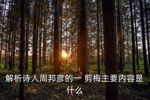 解析诗人周邦彦的一 剪梅主要内容是什么
