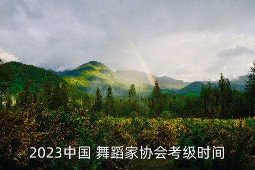 2023中国 舞蹈家协会考级时间