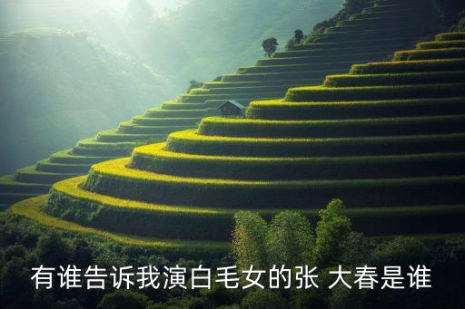 有谁告诉我演白毛女的张 大春是谁