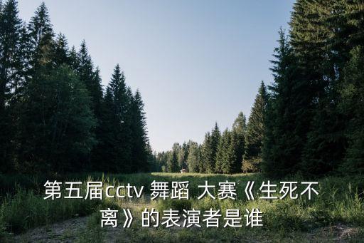 第五届cctv 舞蹈 大赛《生死不离》的表演者是谁