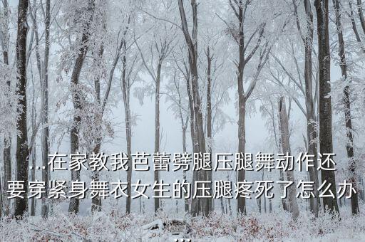 ...在家教我芭蕾劈腿压腿舞动作还要穿紧身舞衣女生的压腿疼死了怎么办...