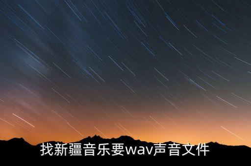 找新疆音乐要wav声音文件