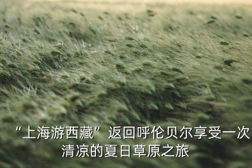 “上海游西藏”返回呼伦贝尔享受一次清凉的夏日草原之旅