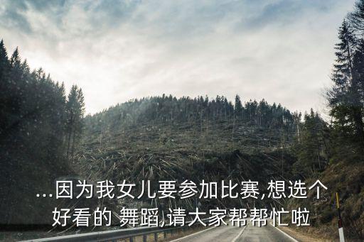 ...因为我女儿要参加比赛,想选个好看的 舞蹈,请大家帮帮忙啦