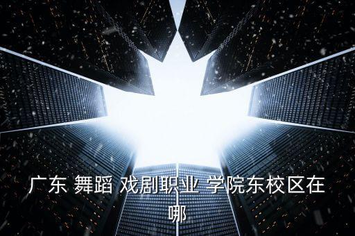 广东 舞蹈 戏剧职业 学院东校区在哪