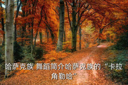 哈萨克族 舞蹈简介哈萨克族的“卡拉角勒哈”