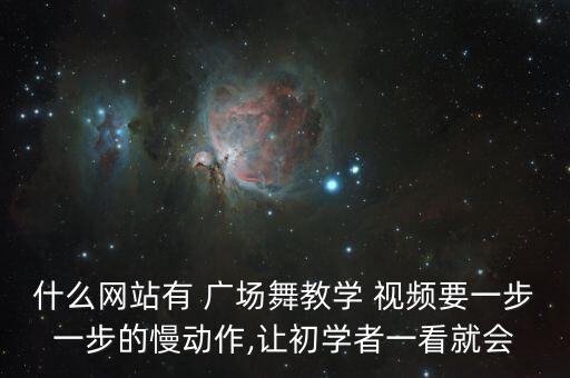 什么网站有 广场舞教学 视频要一步一步的慢动作,让初学者一看就会