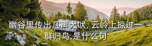 幽谷里传出几声犬吠, 云岭上掠过一群归鸟.是什么句
