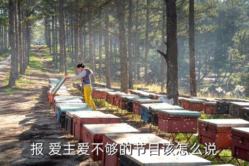 报 爱主爱不够的节目该怎么说