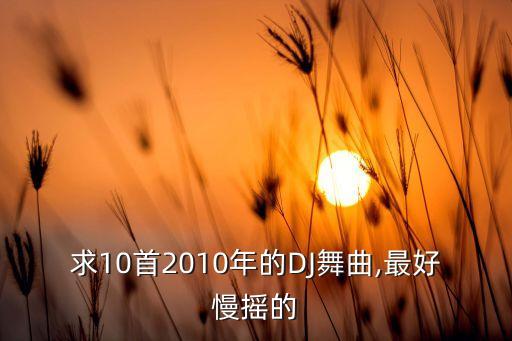 求10首2010年的DJ舞曲,最好慢摇的