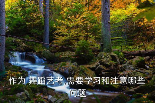 作为 舞蹈艺考,需要学习和注意哪些问题