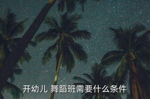 开幼儿 舞蹈班需要什么条件