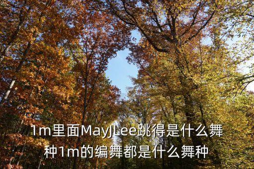 1m里面MayJLee跳得是什么舞种1m的编舞都是什么舞种