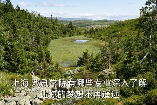  上海 戏剧学院有哪些专业深入了解,让你的梦想不再遥远