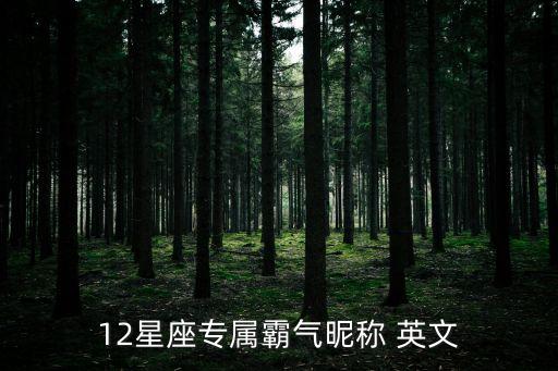 12星座专属霸气昵称 英文
