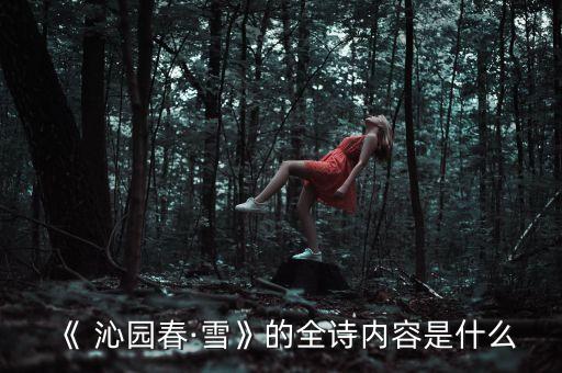 《 沁园春·雪》的全诗内容是什么