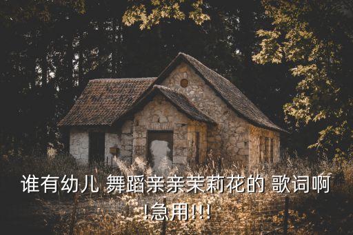 谁有幼儿 舞蹈亲亲茉莉花的 歌词啊!急用!!!