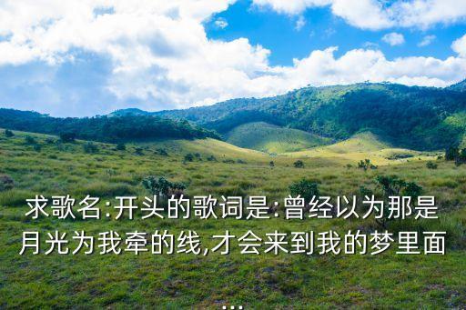 求歌名:开头的歌词是:曾经以为那是月光为我牵的线,才会来到我的梦里面...