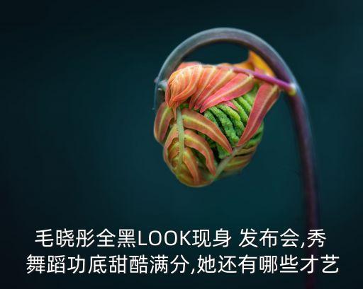 毛晓彤全黑LOOK现身 发布会,秀 舞蹈功底甜酷满分,她还有哪些才艺