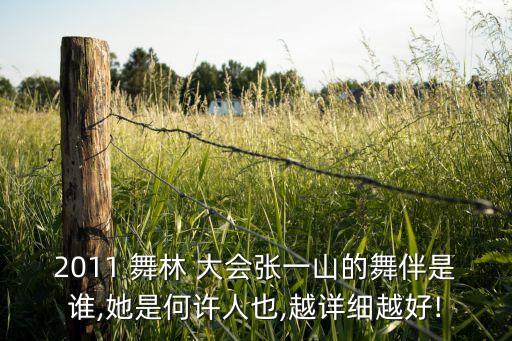 2011 舞林 大会张一山的舞伴是谁,她是何许人也,越详细越好!