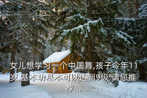 女儿想学习一个中国舞,孩子今年11岁,基本功基本可以达到9级,请您推荐...