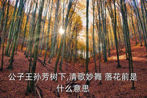 公子王孙芳树下,清歌妙舞 落花前是什么意思