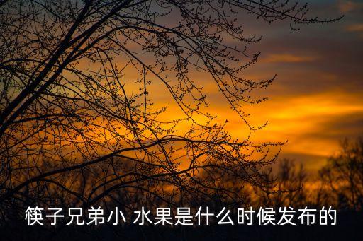 筷子兄弟小 水果是什么时候发布的
