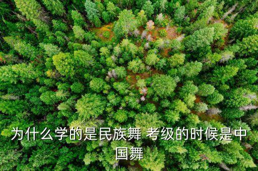 为什么学的是民族舞 考级的时候是中国舞