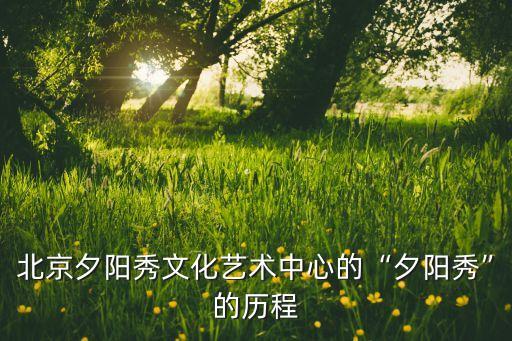 北京夕阳秀文化艺术中心的“夕阳秀”的历程