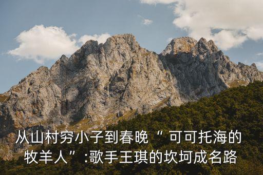 从山村穷小子到春晚“ 可可托海的 牧羊人”:歌手王琪的坎坷成名路