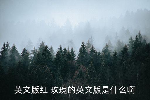 英文版红 玫瑰的英文版是什么啊