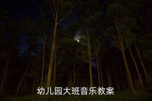 幼儿园大班音乐教案