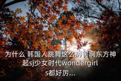为什么 韩国人跳舞这么厉害啊东方神起sj少女时代wondergirls都好厉...