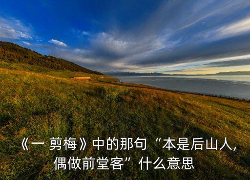 《一 剪梅》中的那句“本是后山人,偶做前堂客”什么意思