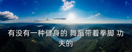有没有一种健身的 舞蹈带着拳脚 功夫的