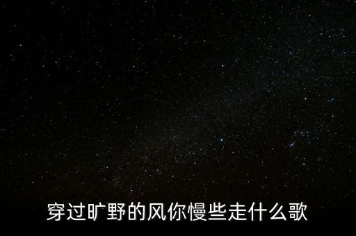 穿过旷野的风你慢些走什么歌